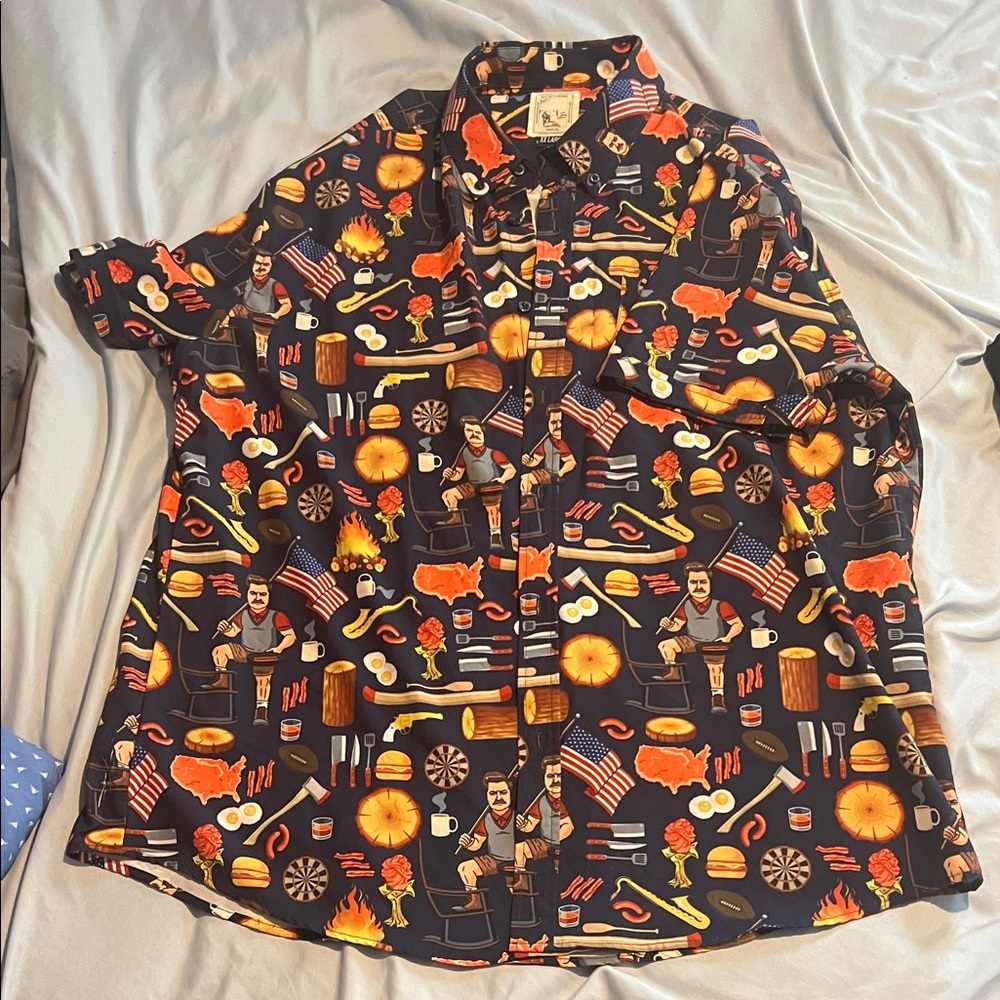 RSVLTS Parks and Recreation Themed Shirt - Navy and Orange